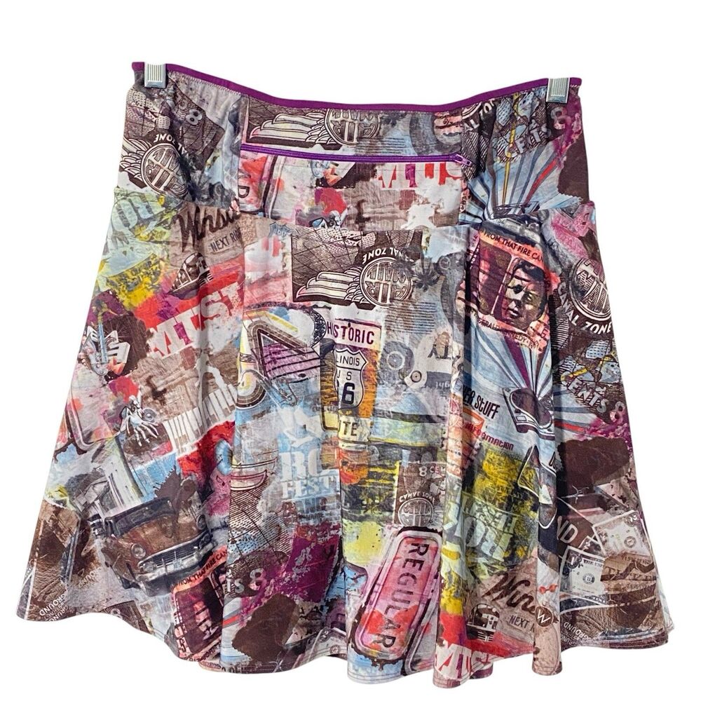Sparkle Skirts 2xl skort Print Shorts Spandex Route 66 Bolder Athletic NEW